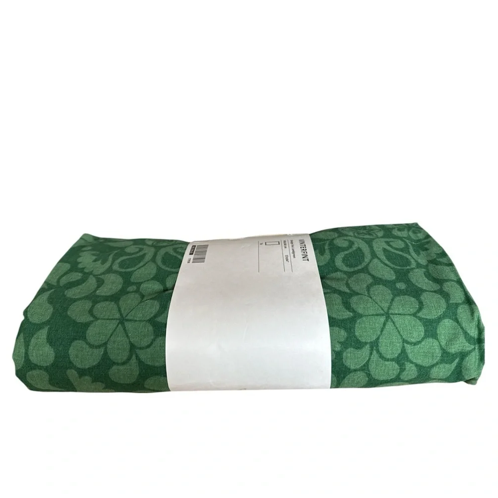 IKEA VINTERFINT Green Paisley Floral Cotton Table Cloth 57x94 Design Lundgreen